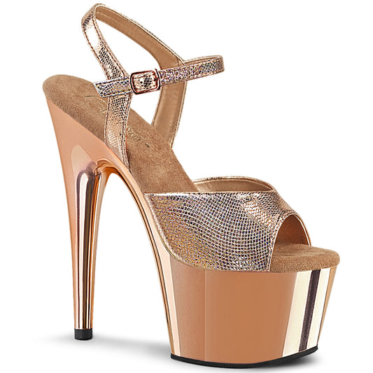 Pleaser Sandali da donna ADORE-709 oro rosa con texture metallizzato / rosegold cromato