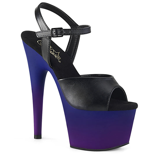 Pleaser Sandali da donna ADORE-709BP BLK in ecopelle / blu-viola ombre