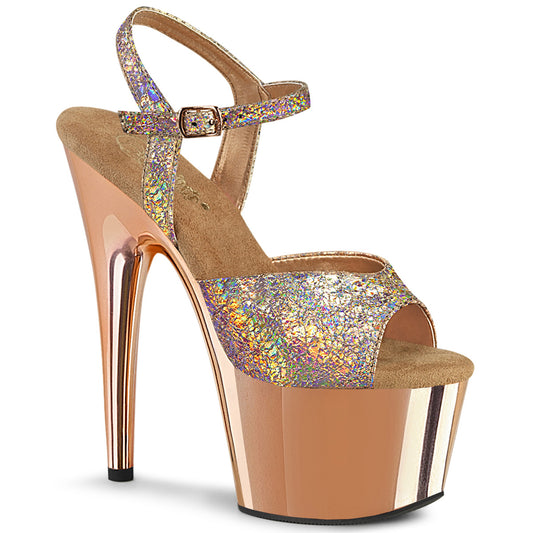 Pleaser  Sandali ADORE-709hm oro rosa holo metallico PU / oro rosa cromato