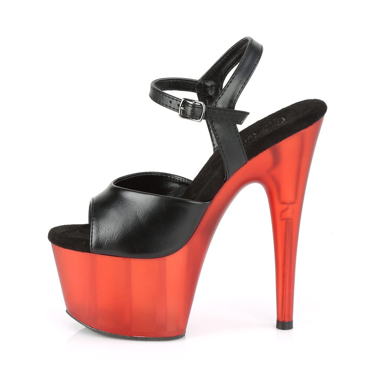 Pleaser Sandali da donna ADORE-709T BLK in ecopelle / rosso smerigliato