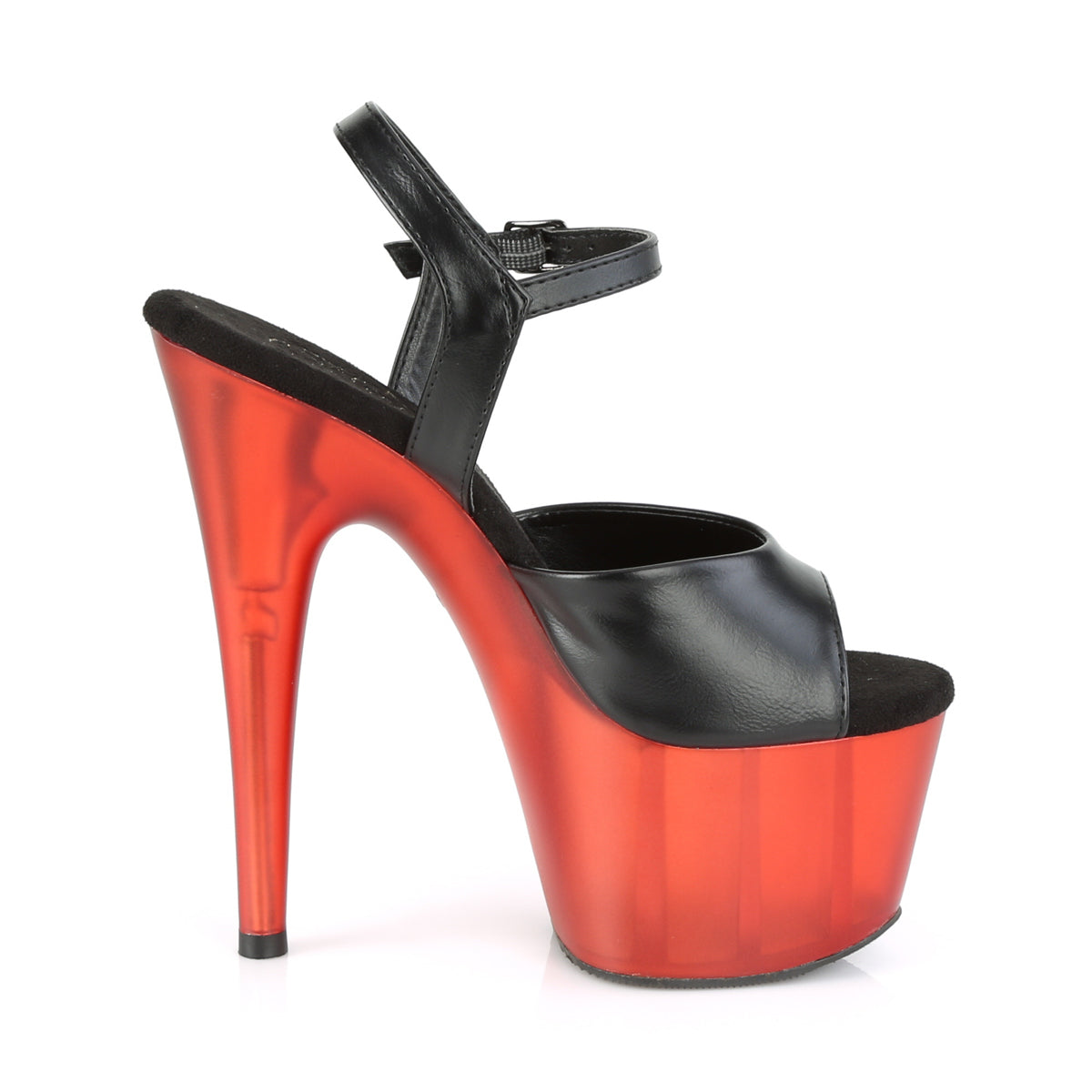 Pleaser Sandali da donna ADORE-709T BLK in ecopelle / rosso smerigliato