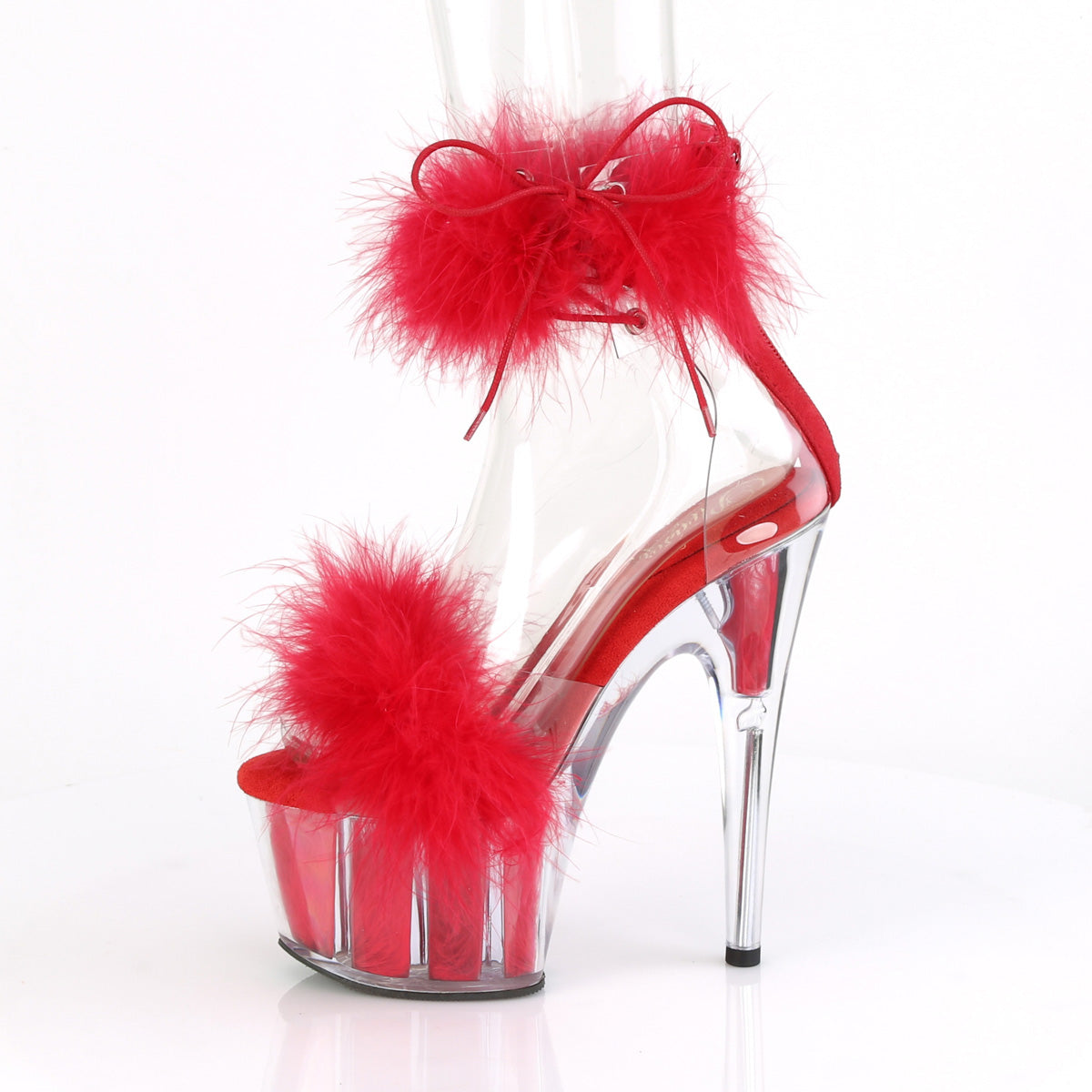 Pleaser Sandali da donna ADORE-724F Pelliccia CLR-RED / Pelliccia rossa