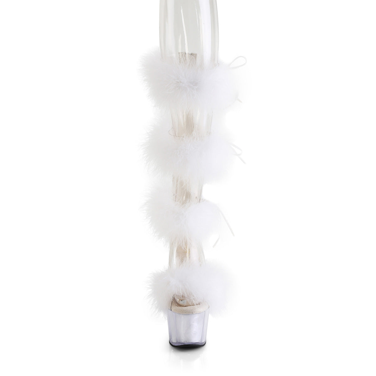Pleaser ADORE-728f clr-wht pelliccia/m