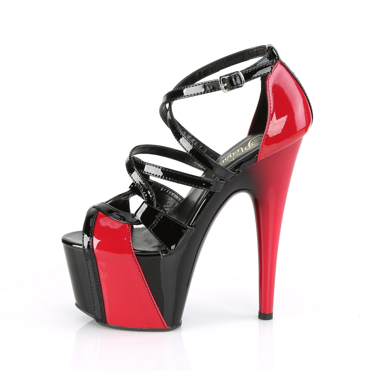 Pleaser Sandali da donna ADORE-764 BLK-RED PAT / BLK-RED