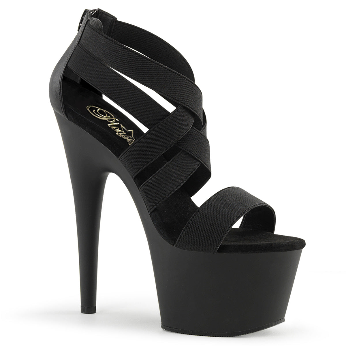 Pleaser Sandali da donna ADORE-769 BLK Elastic Band-Ecox Leather / Blk Matte