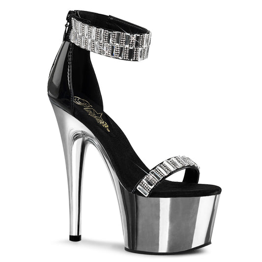 Pleaser Sandali da donna ADORE-769rs BLK / SLV Chrome