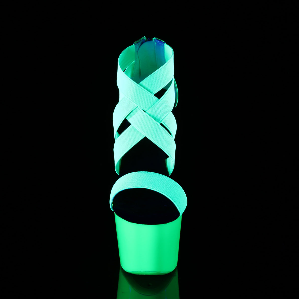 Pleaser Sandali da donna ADORE-769UV Neon Green Elastic Band-Bank-Brevetto / Neon Green