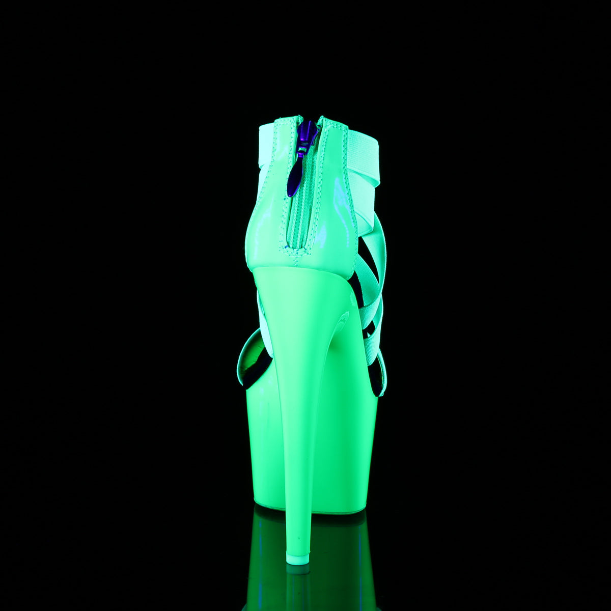 Pleaser Sandali da donna ADORE-769UV Neon Green Elastic Band-Bank-Brevetto / Neon Green