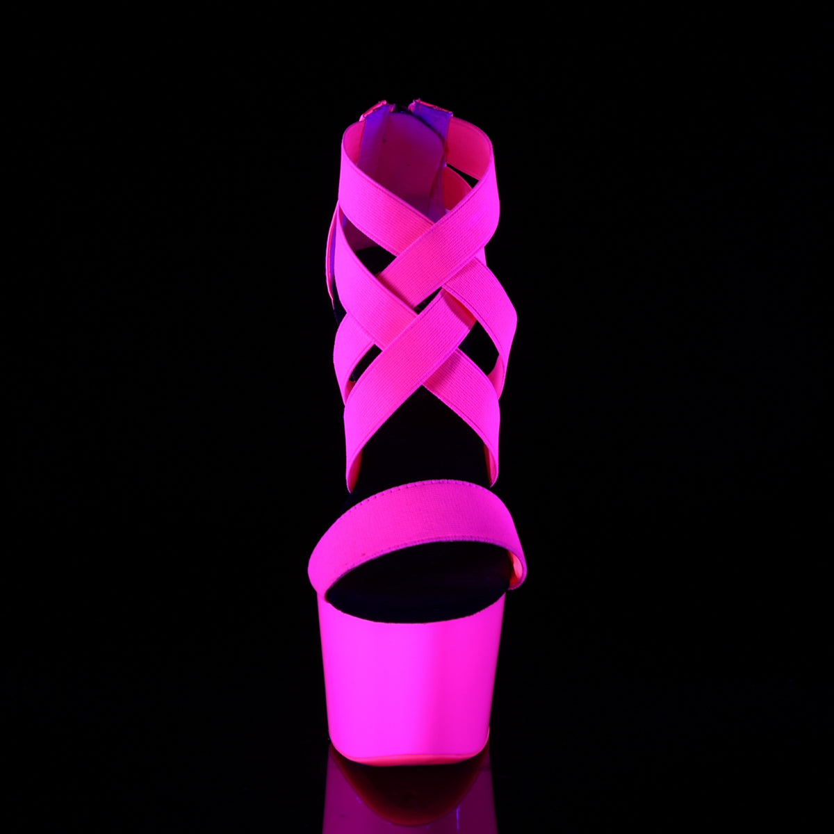 Pleaser Sandali da donna ADORE-769UV Neon H. Pink Elastic Band-PAT / Neon H. rosa