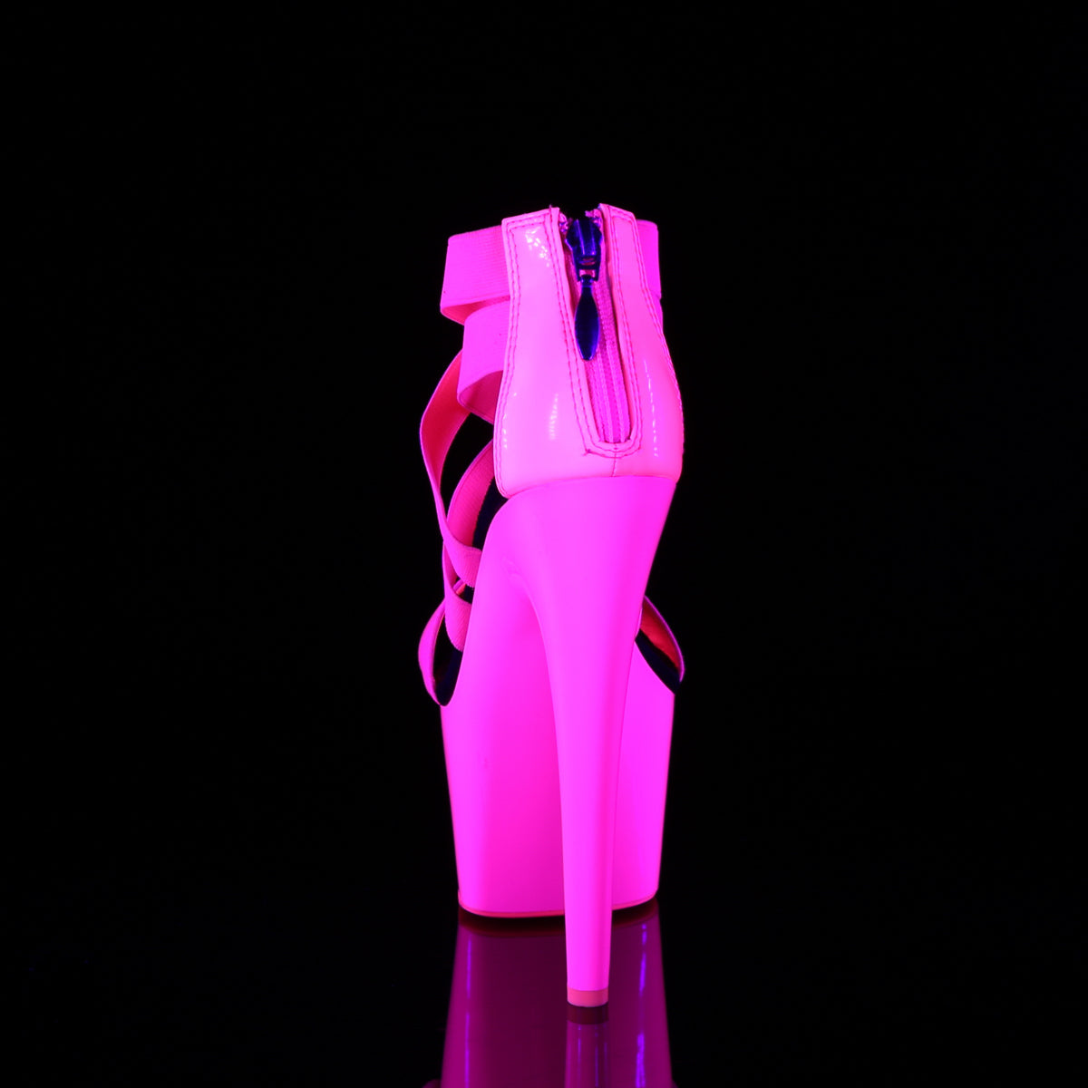 Pleaser Sandali da donna ADORE-769UV Neon H. Pink Elastic Band-PAT / Neon H. rosa