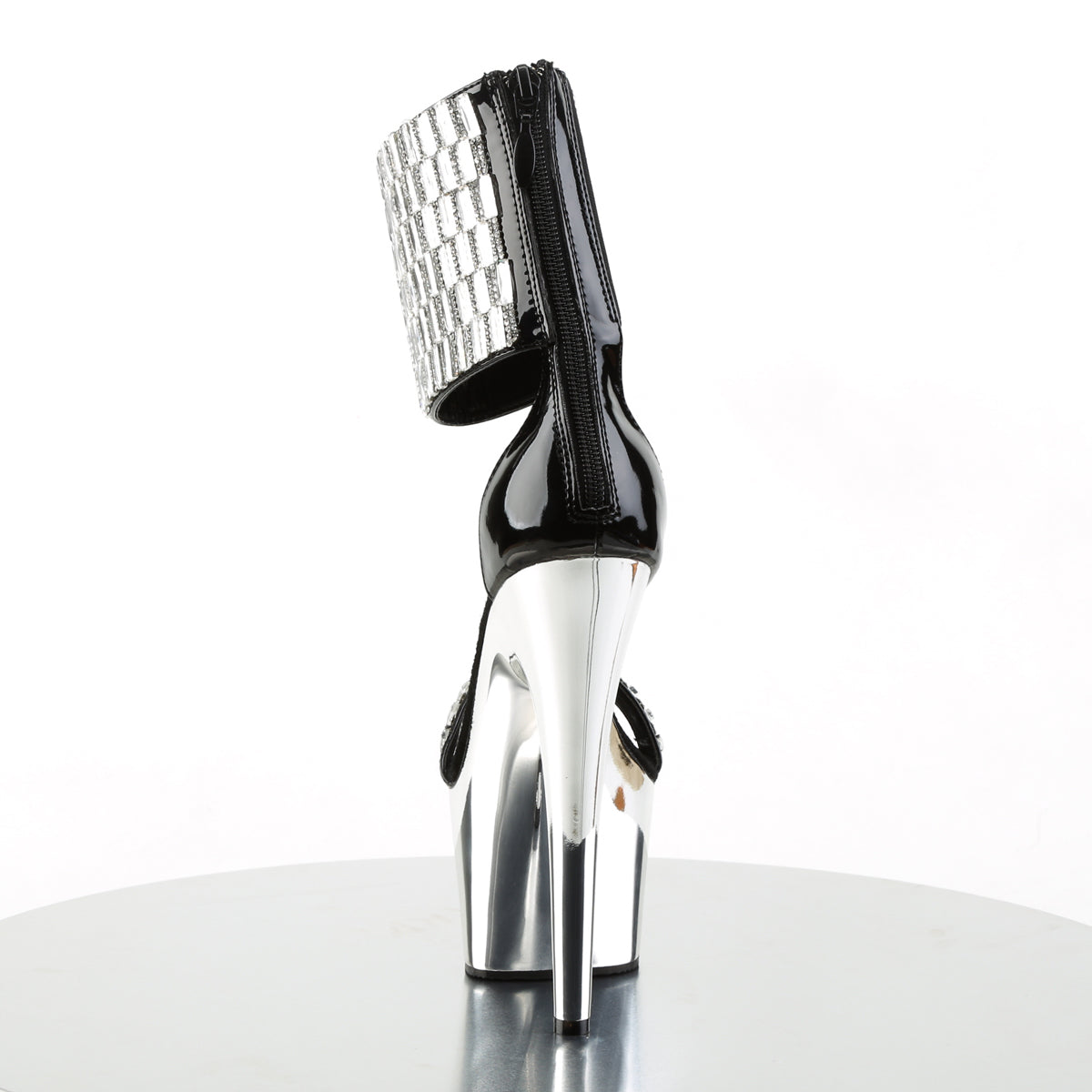 Pleaser Sandali da donna ADORE-789RS BLK / SLV Chrome
