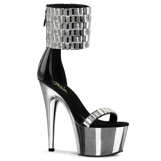 Pleaser Sandali da donna ADORE-789RS BLK / SLV Chrome