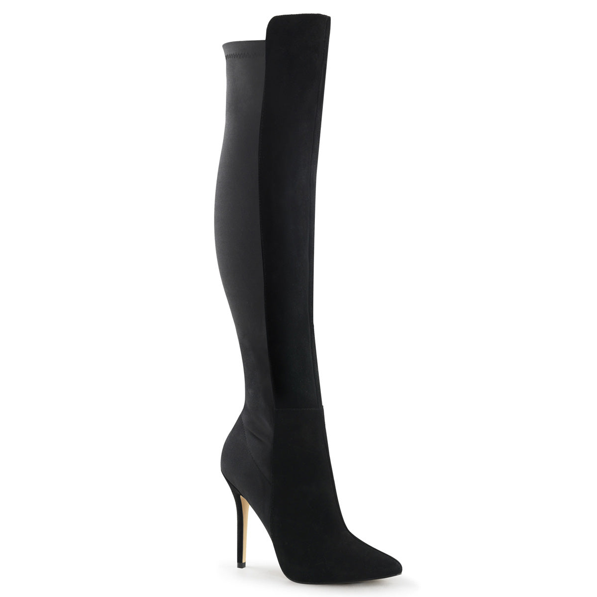 Pleaser Stivali da donna AMUSE-2018 BLK Suede Suede-Nylon