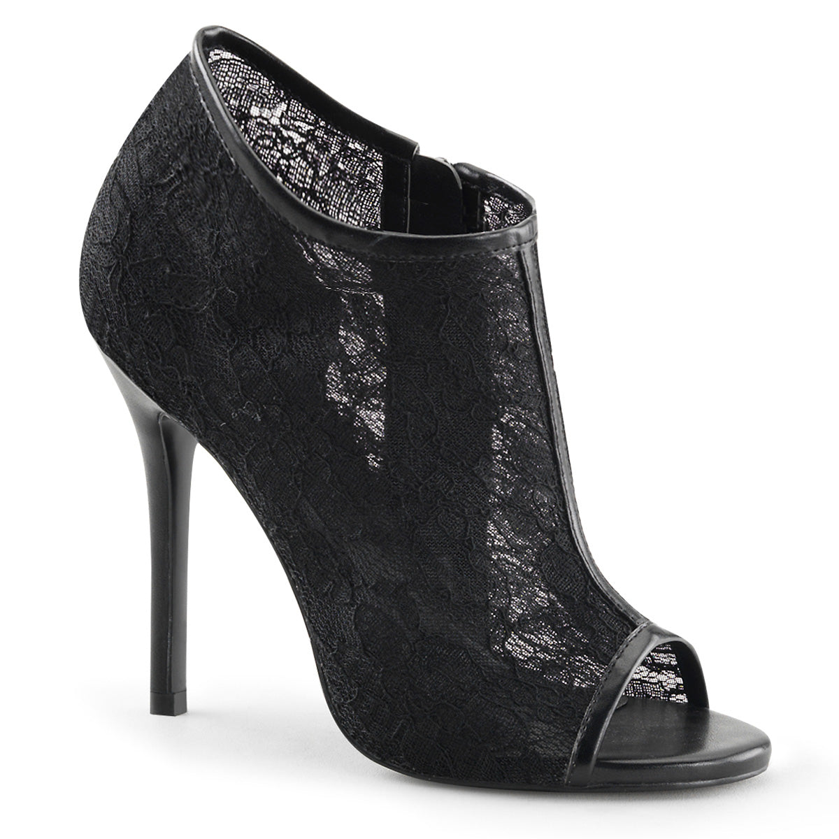 Fabulicious Sandali da donna AMUSE-56 Blk Lace-Mesh
