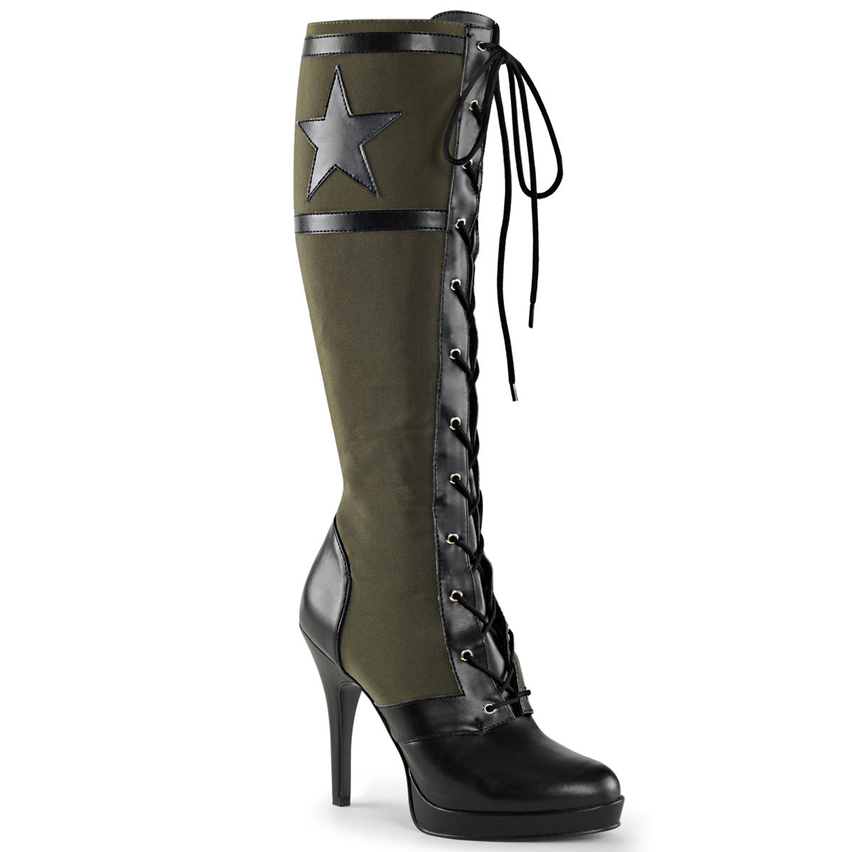 Funtasma Stivali da donna ARENA-2022 BLK PU-Army Green Canvas