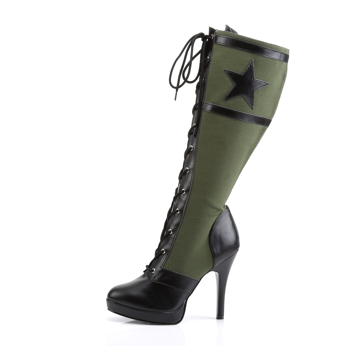 Funtasma Stivali da donna ARENA-2022 BLK PU-Army Green Canvas