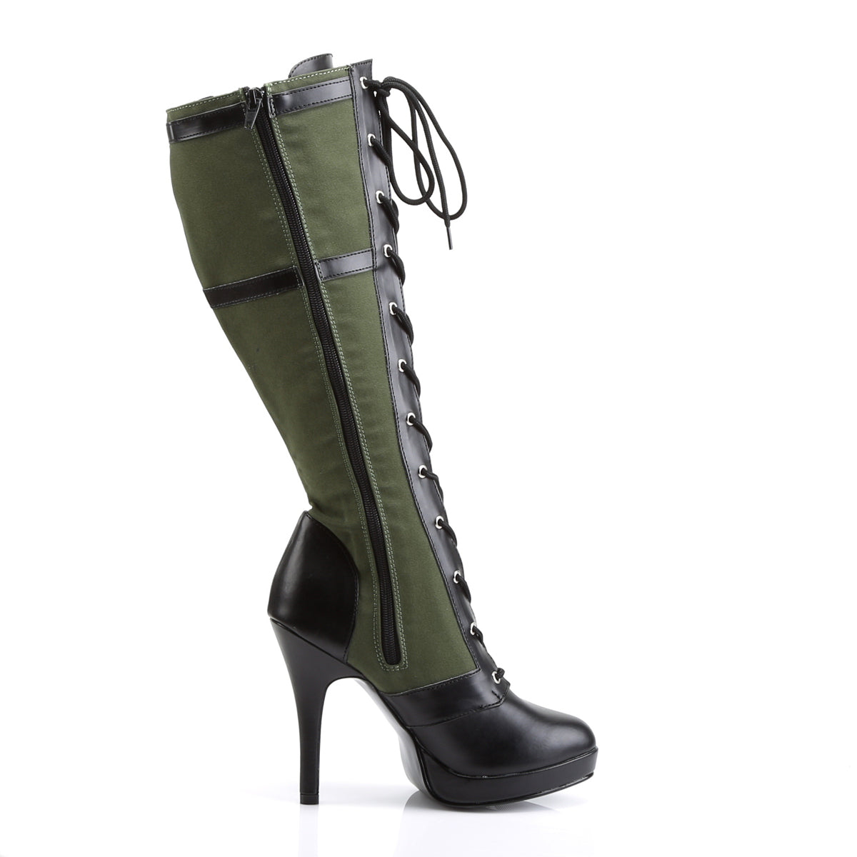 Funtasma Stivali da donna ARENA-2022 BLK PU-Army Green Canvas