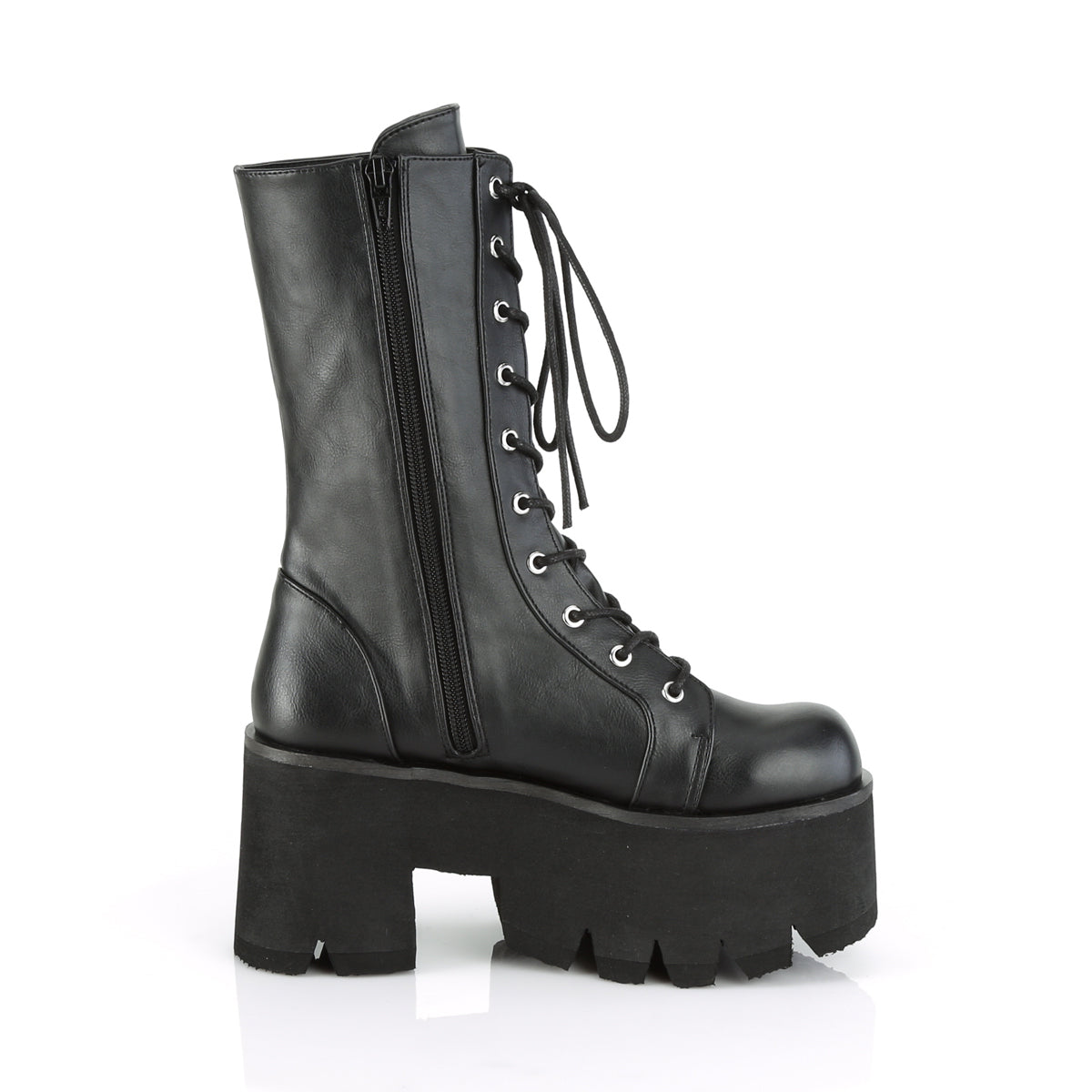 DemoniaCult Stivali da donna ASHES-105 pelle vegana BLK