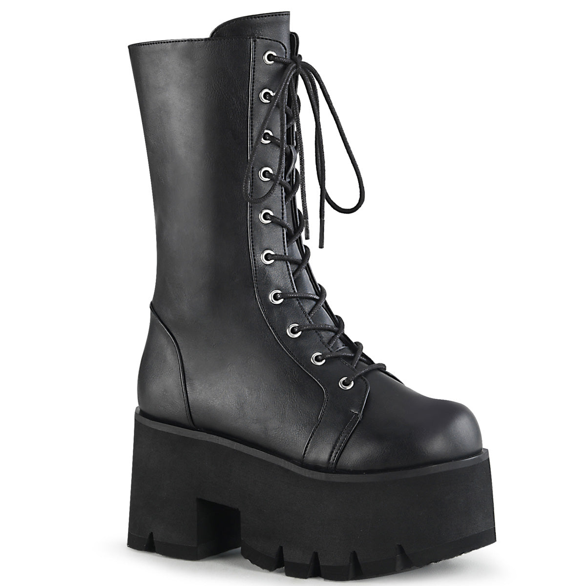DemoniaCult Stivali da donna ASHES-105 pelle vegana BLK