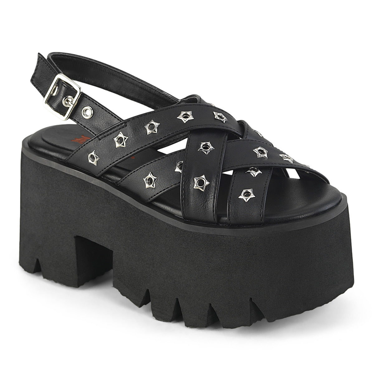DemoniaCult Sandali ASHES-12 pelle vegana BLK