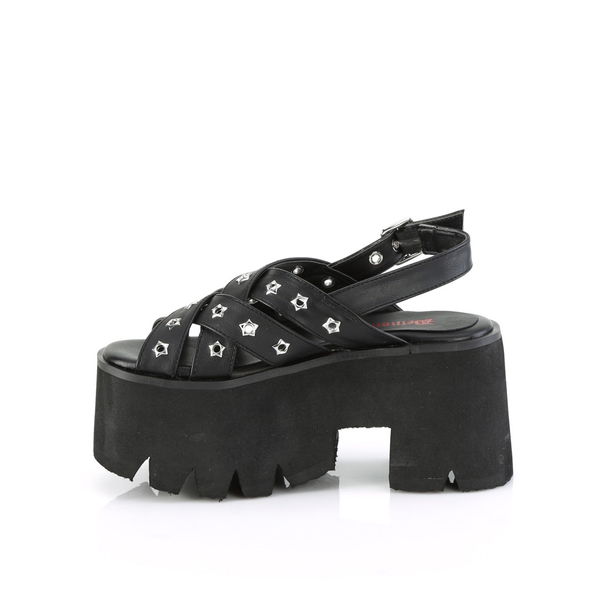 DemoniaCult Sandali ASHES-12 pelle vegana BLK