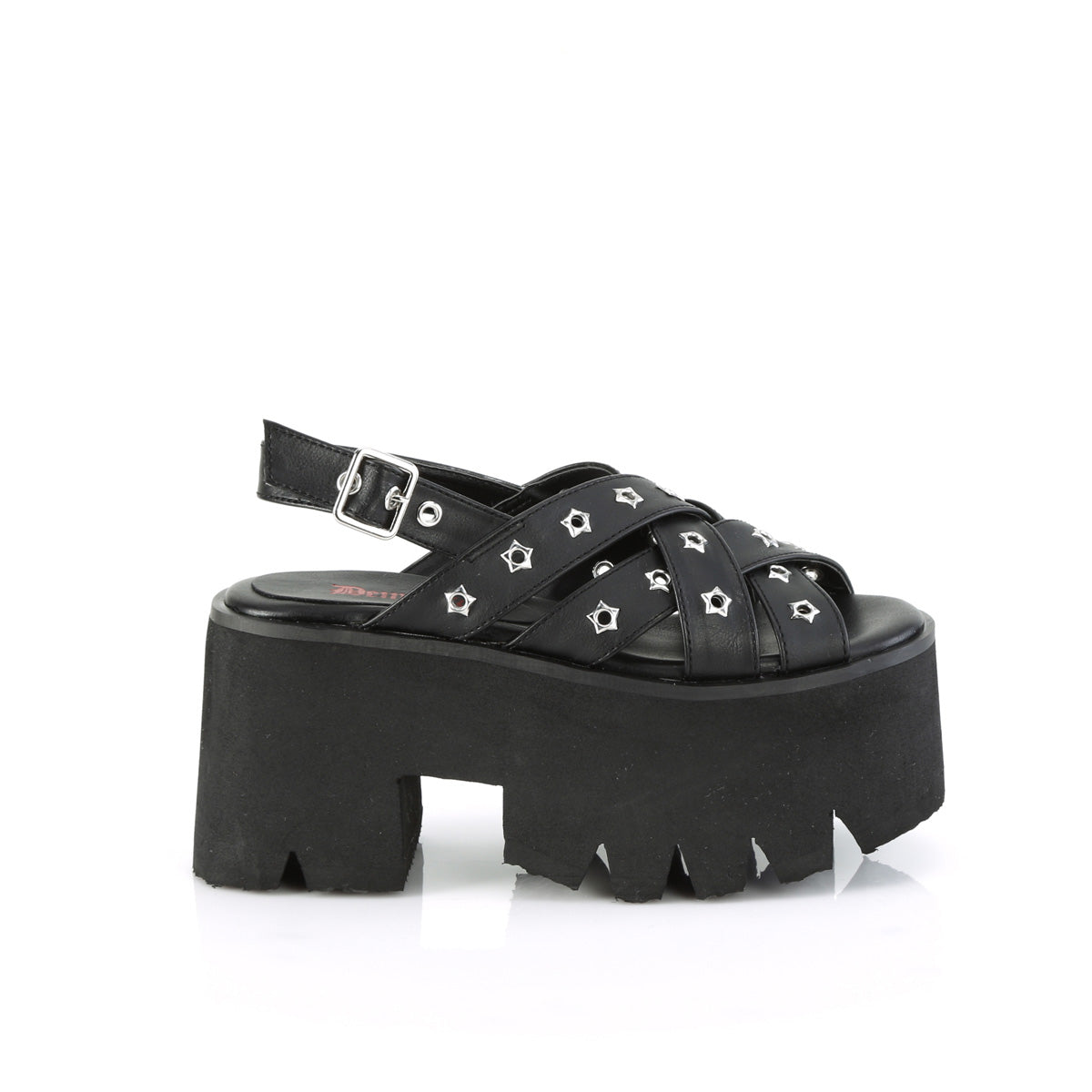 DemoniaCult Sandali ASHES-12 pelle vegana BLK