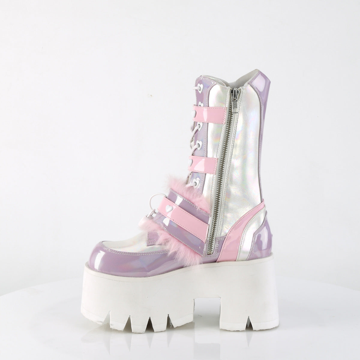 DemoniaCult Stivali ASHES-120 B.Pink-Lavender Olographic Pat