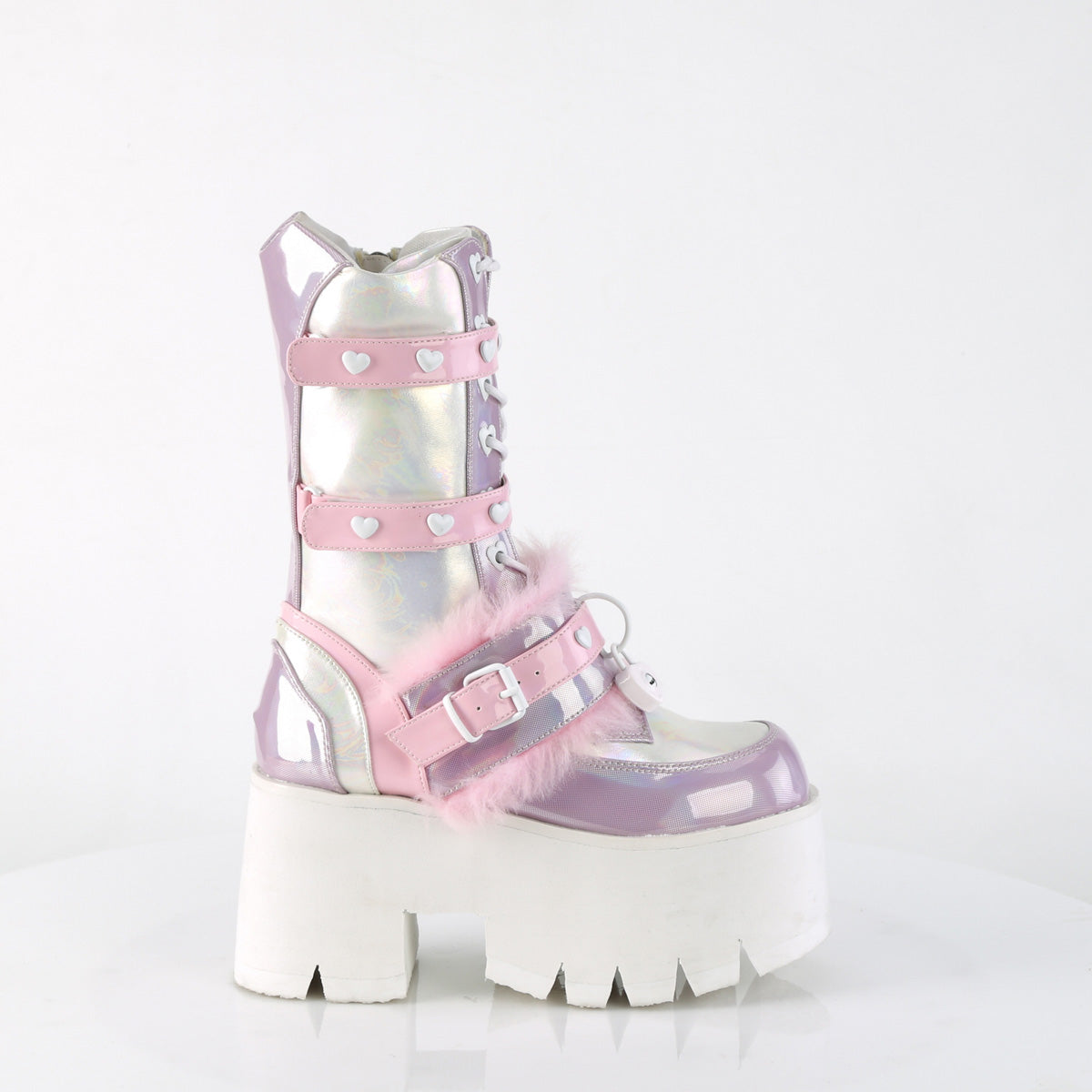 DemoniaCult Stivali ASHES-120 B.Pink-Lavender Olographic Pat