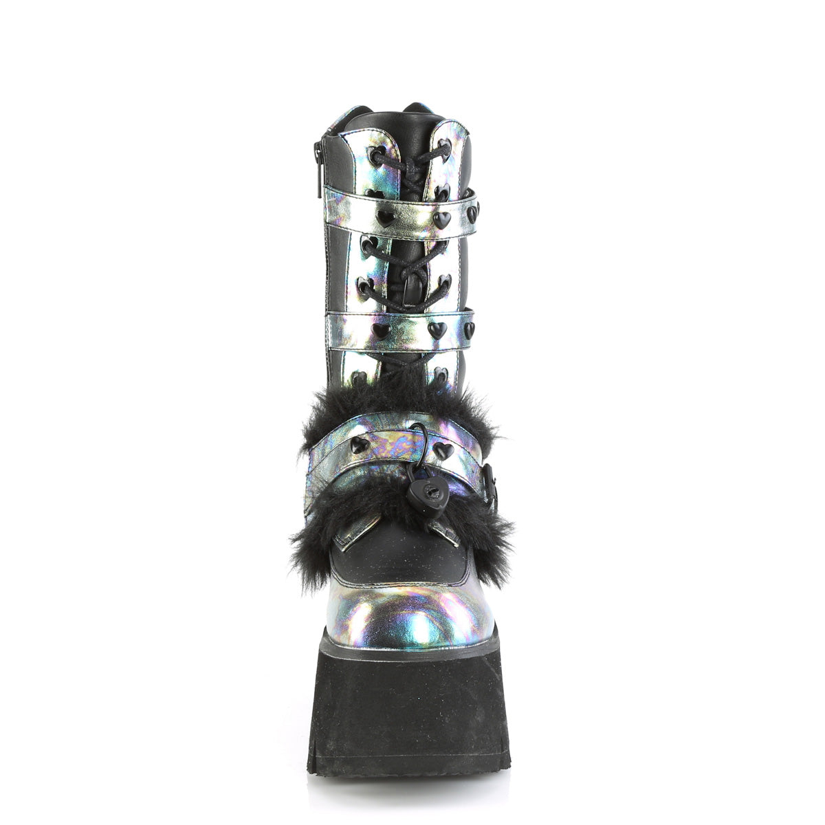 DemoniaCult Boots ASHES-120 Blk Vegan Le Green Multi Oil