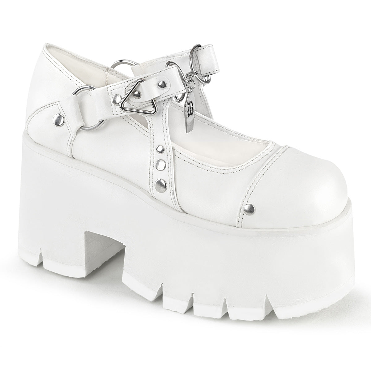 DemoniaCult Pompe ASHES-33 pelle vegana WHT