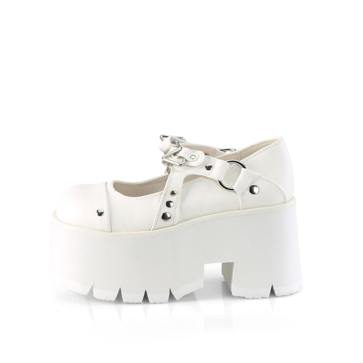DemoniaCult Pompe ASHES-33 pelle vegana WHT