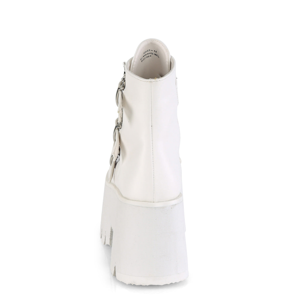 DemoniaCult Stivali alla caviglia femminile ASHES-55 pelle vegana WHT