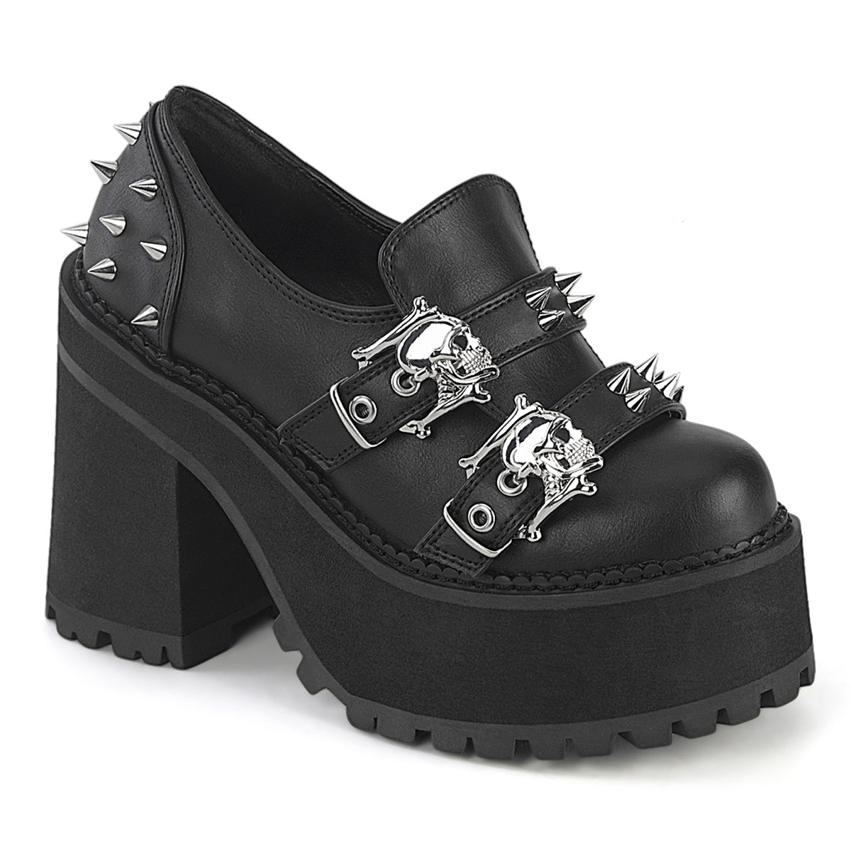 DemoniaCult ASSAULT-38 Blk Vegan Leather