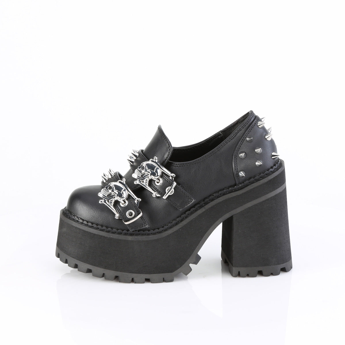 DemoniaCult ASSAULT-38 Blk Vegan Leather