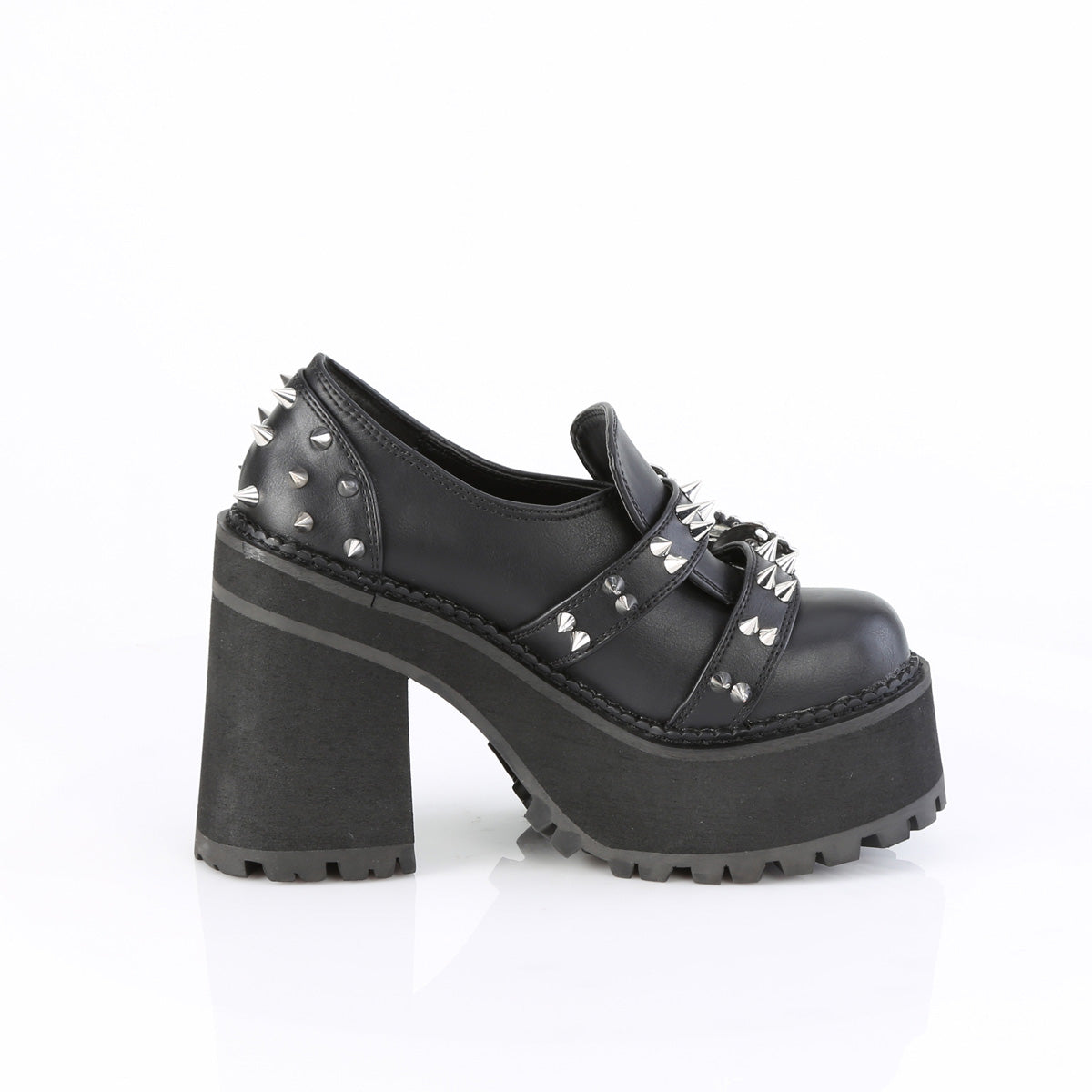 DemoniaCult ASSAULT-38 Blk Vegan Leather