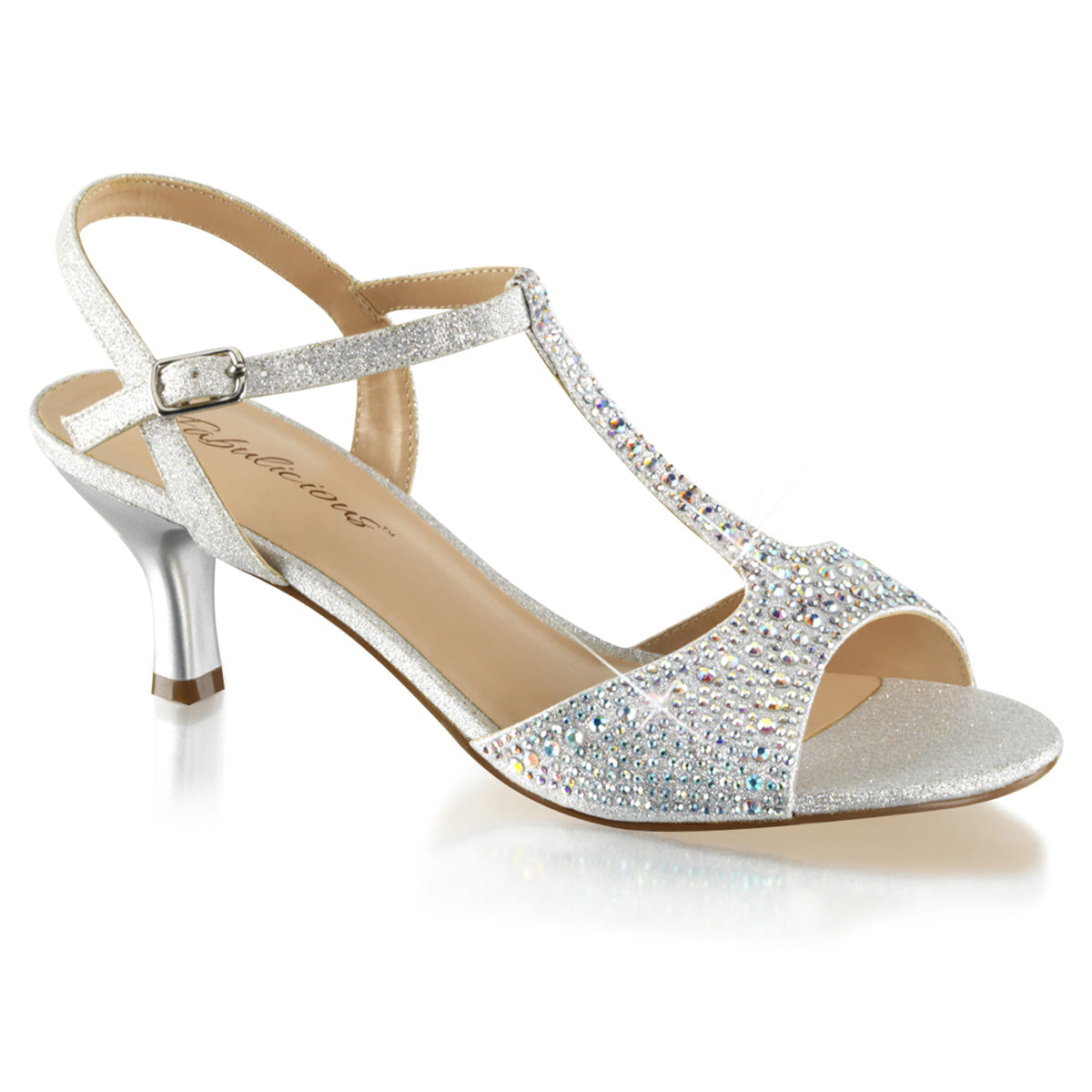 Fabulicious Sandali da donna AUDREY-05 tessuto scintillante SLV