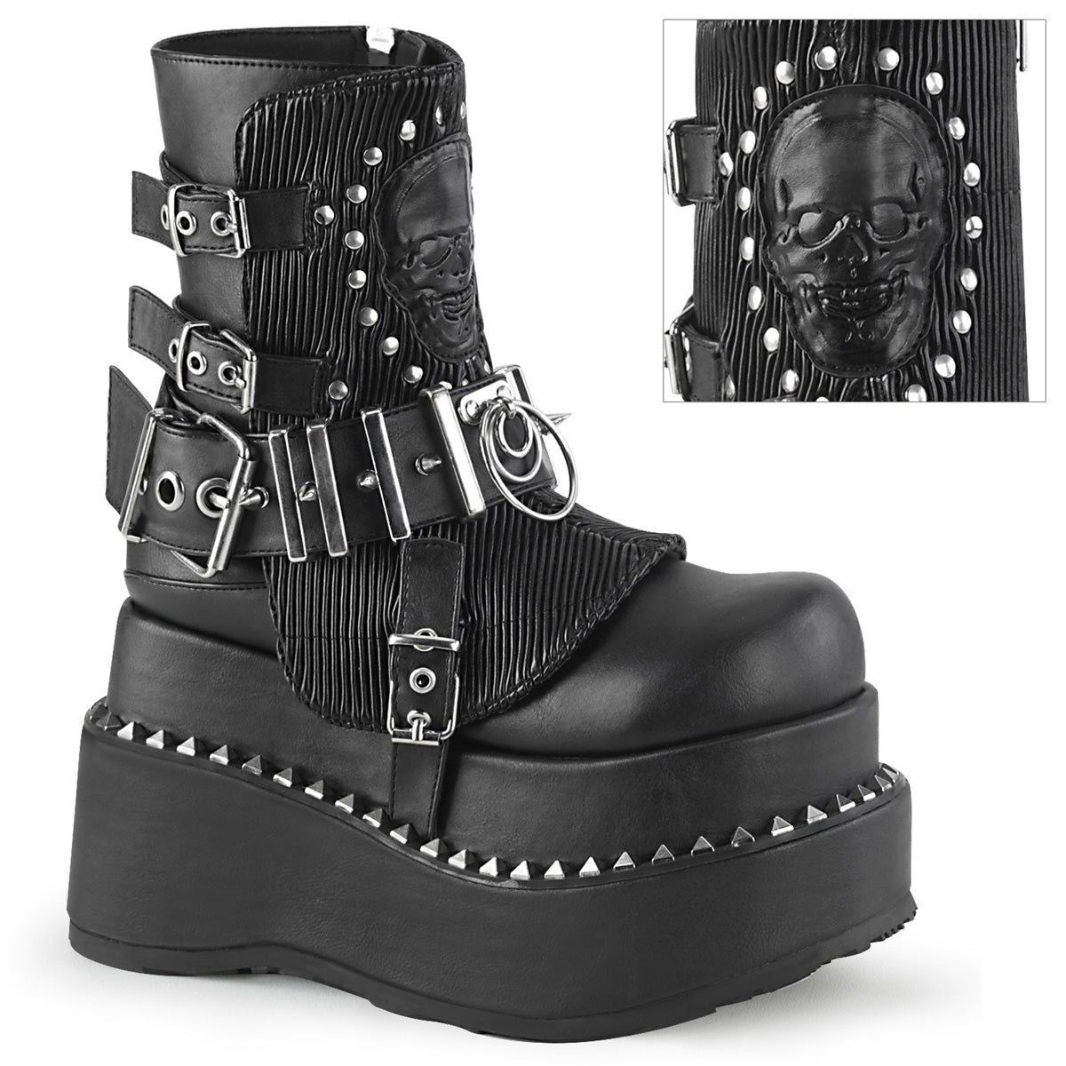 DemoniaCult Stivali alla caviglia BEAR-150 pelle vegana BLK
