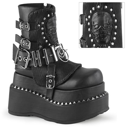 DemoniaCult  Stivali alla caviglia BEAR-150 pelle vegana BLK