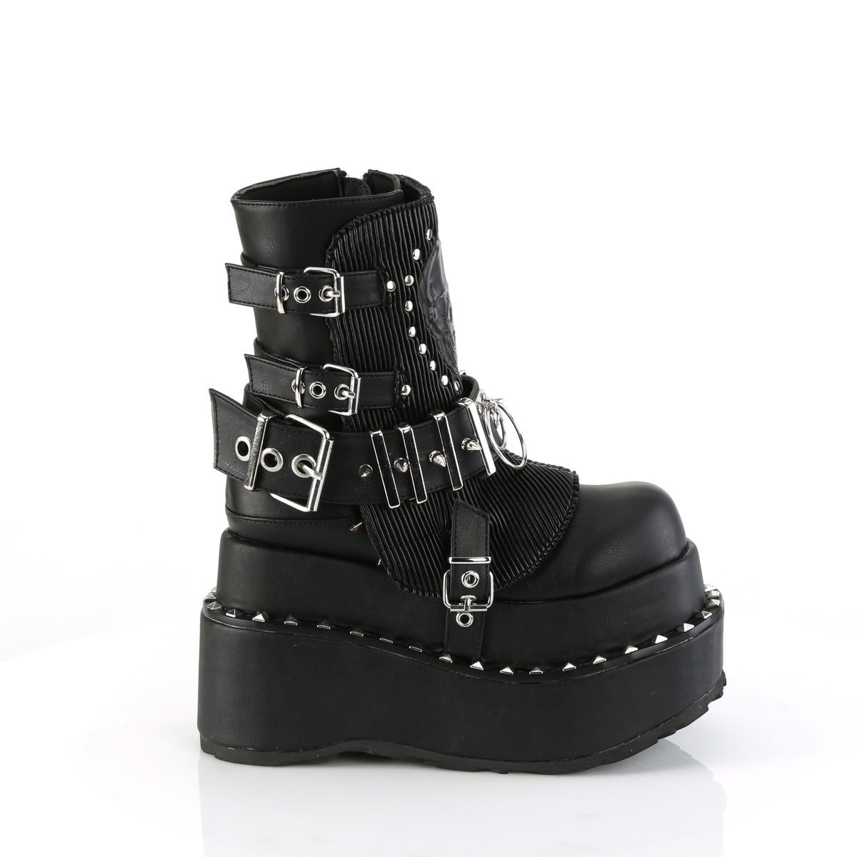 DemoniaCult Stivali alla caviglia BEAR-150 pelle vegana BLK