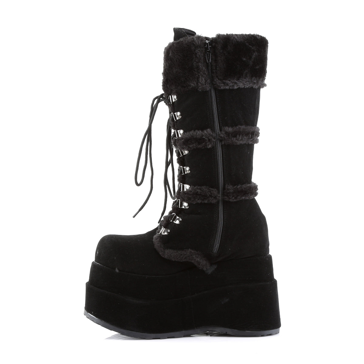 DemoniaCult Stivali da donna BEAR-202 BLK VEGAN SEDE