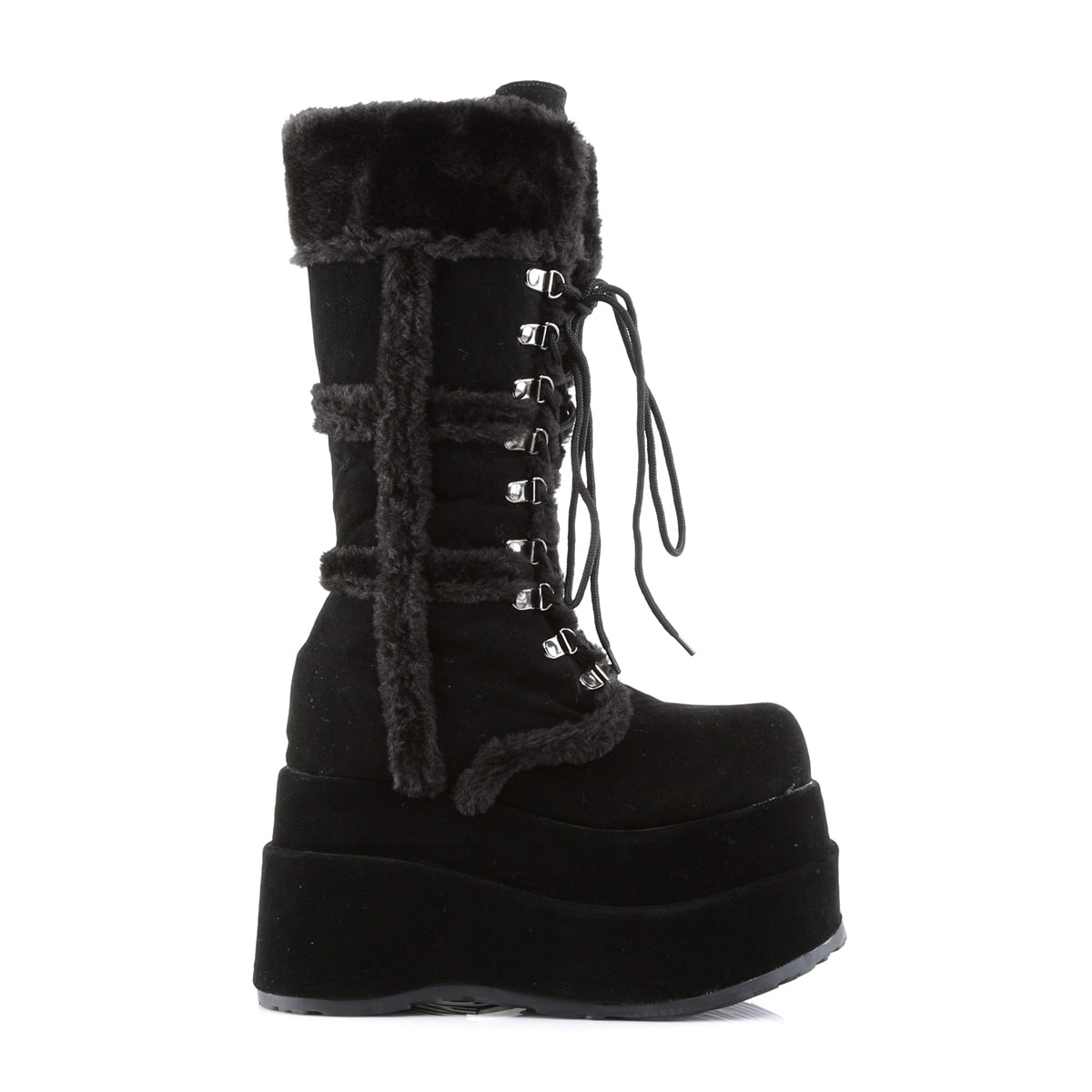 DemoniaCult Stivali da donna BEAR-202 BLK VEGAN SEDE
