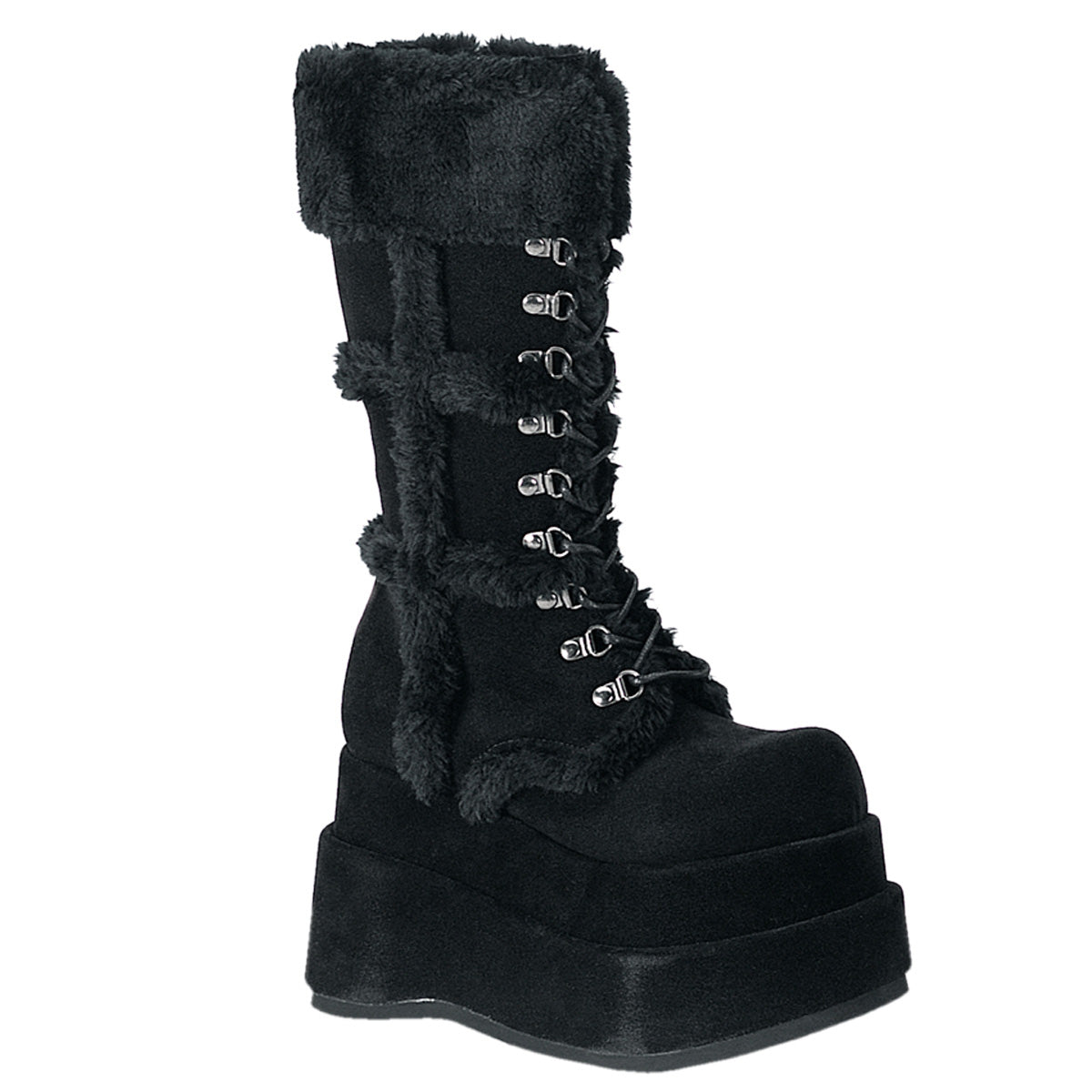 DemoniaCult Stivali da donna BEAR-202 BLK VEGAN SEDE