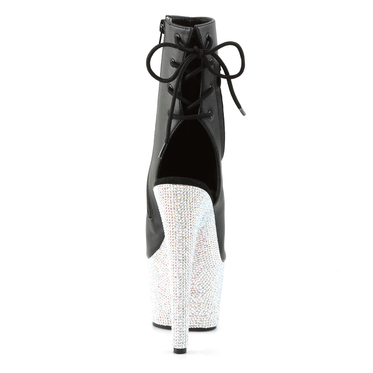 Pleaser Stivaletti da donna BEJEWELED-1018DM-7 BLK PELLE PELLE / SLV MULTI RS