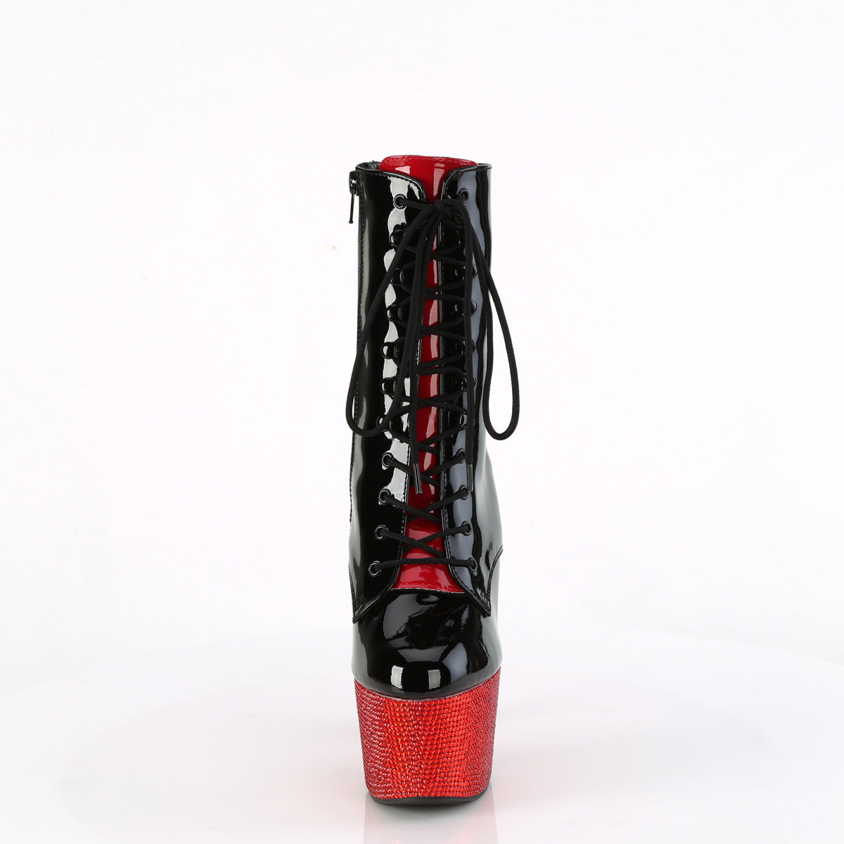 Pleaser Stivali alla caviglia BEJEWELED-1020fh-7 blk-rosso pat/rosso rs