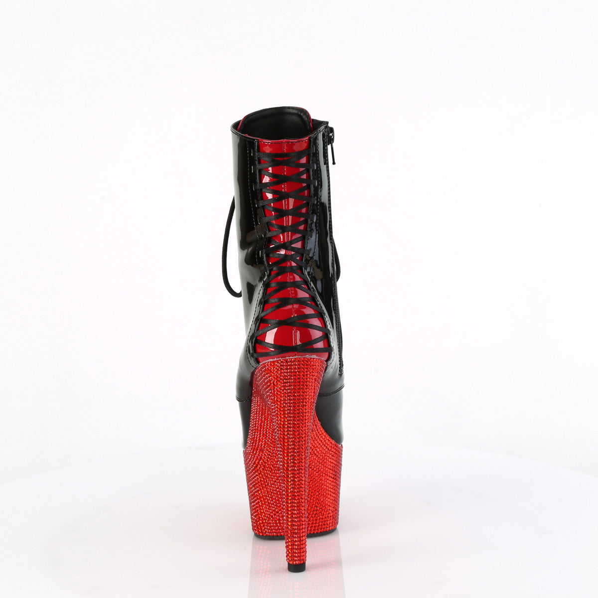 Pleaser Stivali alla caviglia BEJEWELED-1020fh-7 blk-rosso pat/rosso rs