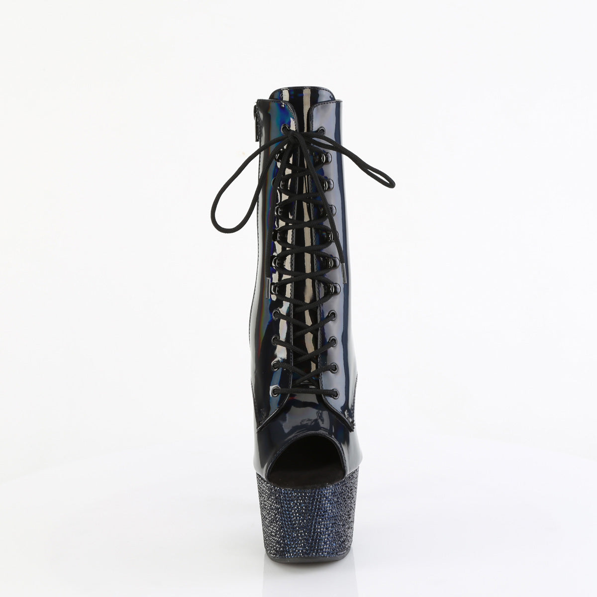 Pleaser Stivali alla caviglia BEJEWELED-1021-7 blk holo pat/mezzanotte blk rs