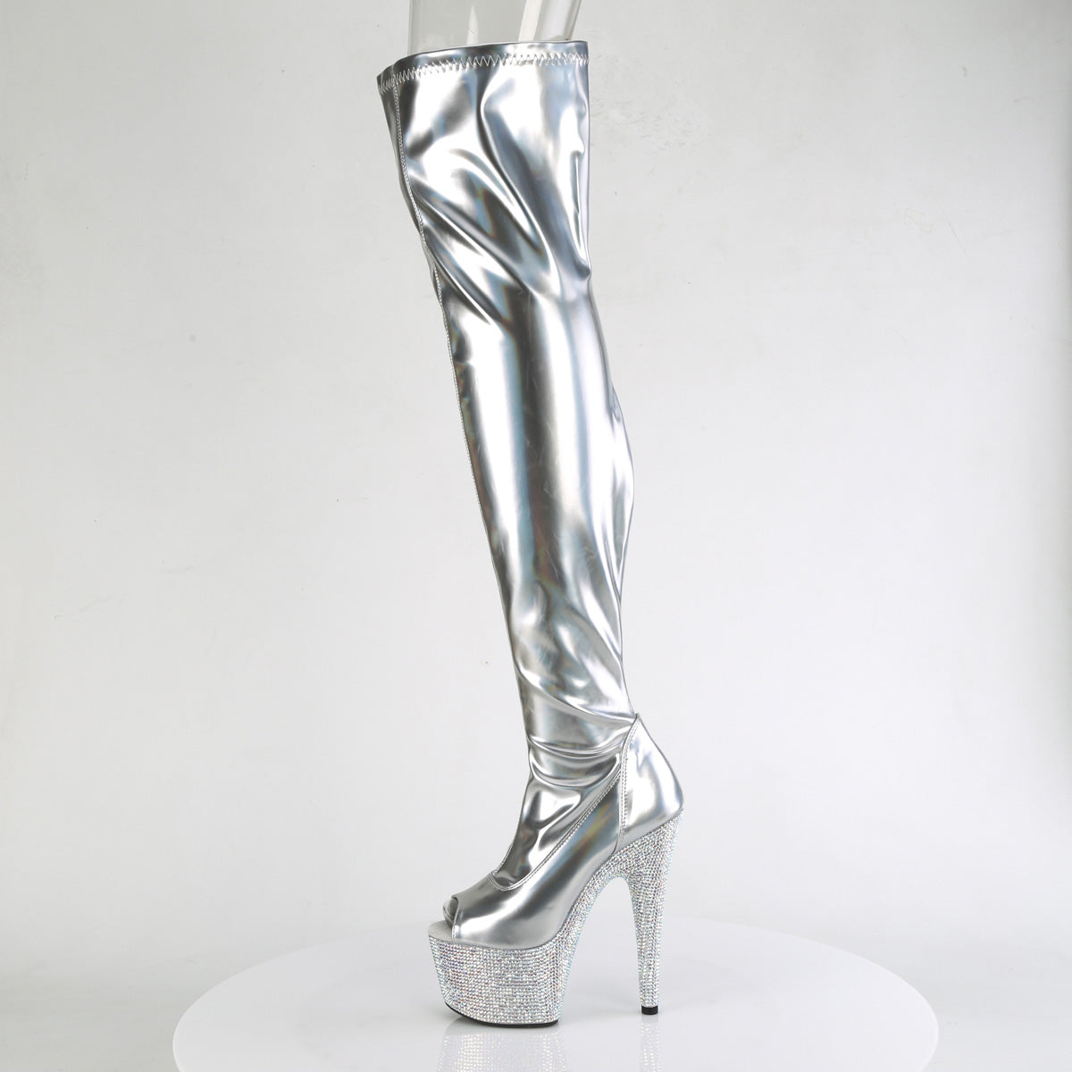 Pleaser Stivali BEJEWELED-3011-7 SLV STR HOLO PAT/SLV AB RS