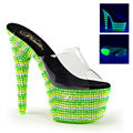 Pleaser Da donna BEJEWELED-701uv clr/neon multi verde