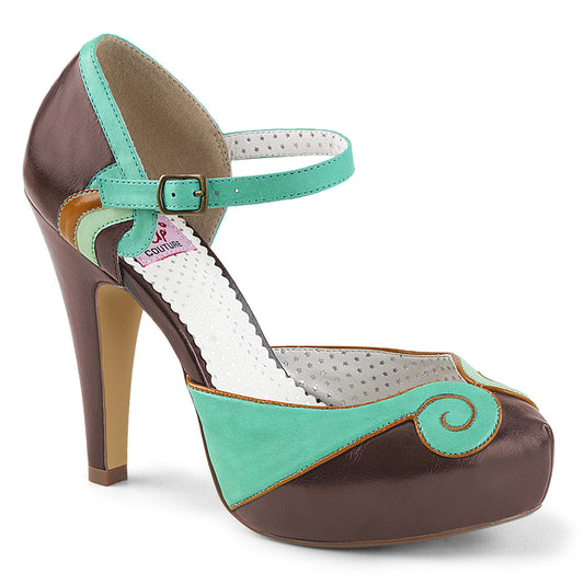 Pin Up Couture Pompe da donna BETTIE-17 Telecelba a teal-marrone