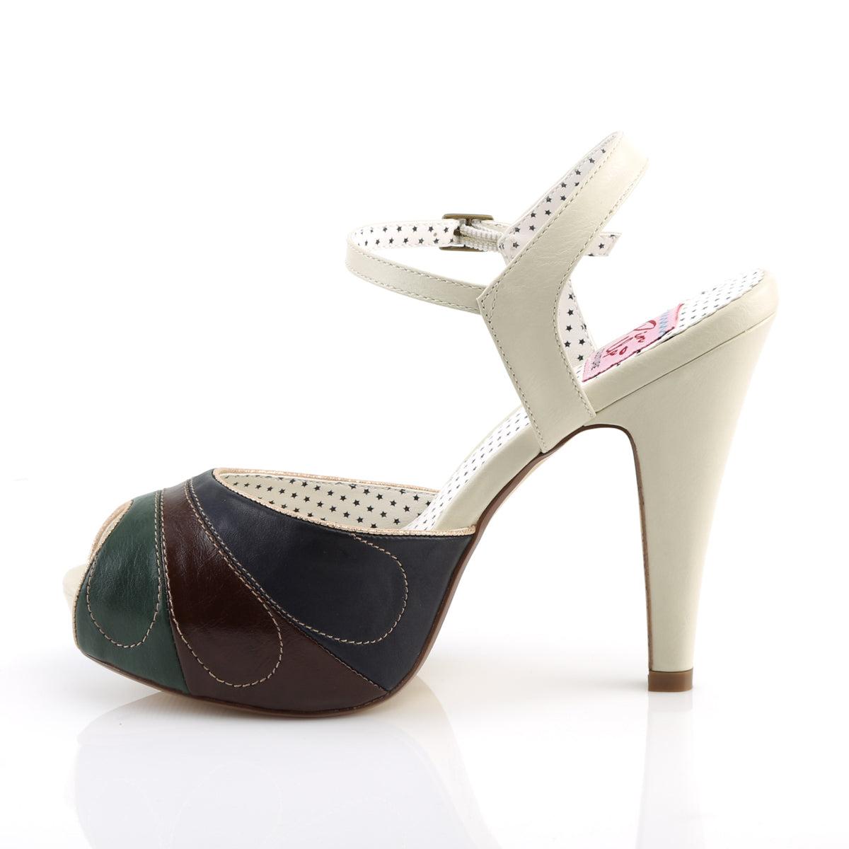 Pin Up Couture Pompe da donna BETTIE-27 Crema multipelle multipelle